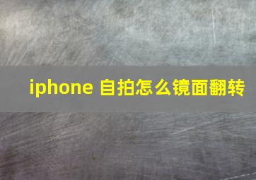 iphone 自拍怎么镜面翻转